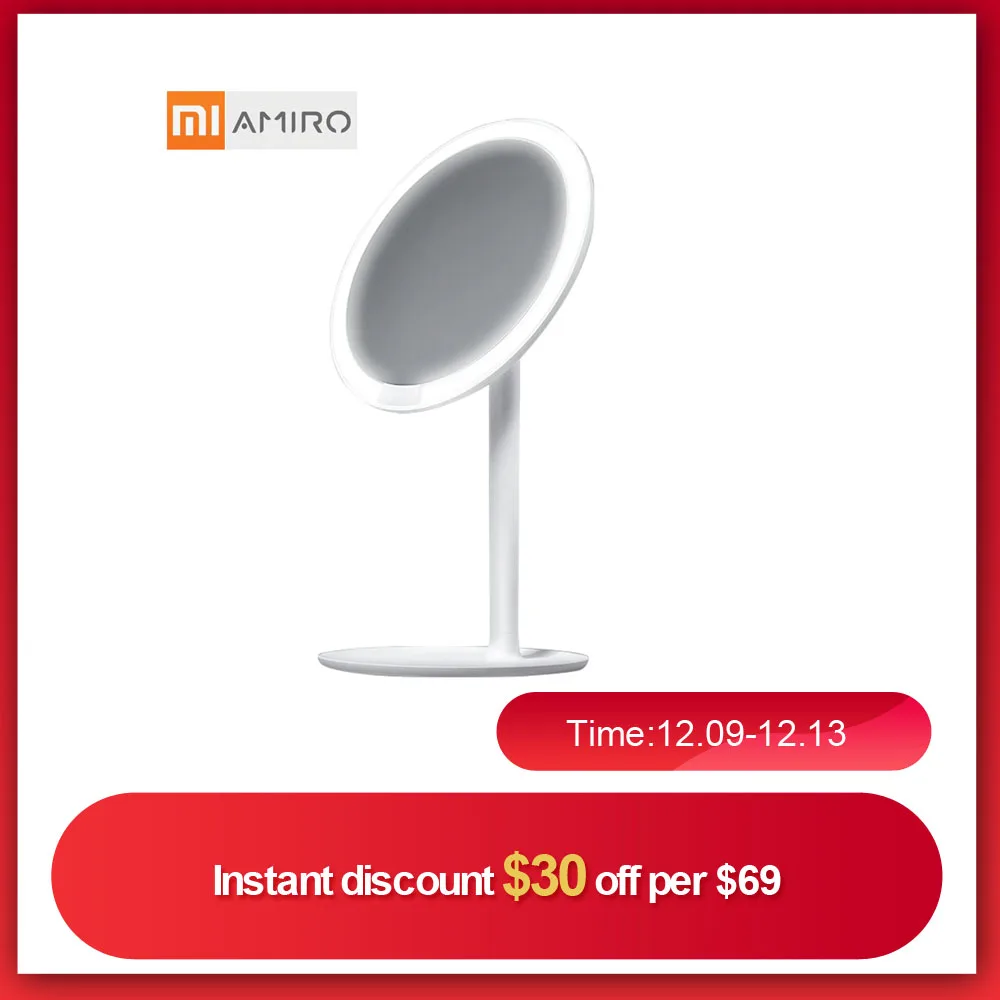 Skup AMIRO HD lustro do makijażu światło dzienne lustro Vanity makijaż lustra lampa USB ładowanie światła zdrowie uroda regulowany dla Xiaomi mijia