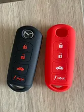 Funda de silicona con cubierta de control remoto de coche, cubierta de silicona para cubierta de coche, pegatina de capó de piel para Mazda 3 5 6 8 CX5 CX7 CX9 M6 GT 2016 2017, sin llave remota