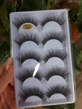 Pestañas postizas 3D de visón gruesas, 5 pares, maquillaje, pestañas llamativas, volumen Natural, suaves, g800
