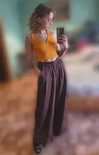 2021 Retro de Color sólido salvaje recto ancho pierna Pantalones mujer primavera nueva moda Coreana de cintura alta pantalones largos