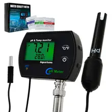 Ph & temperatura 2-em-1 monitor contínuo medidor 0.00 14.14.00ph degc/degf substituível elétrodo para aquários hidroponia