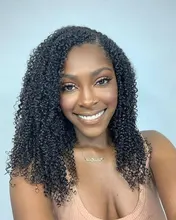 Peluca rizada mongol 3B 3C para mujeres negras cabello humano Afro rizado, pieza en U, corte de Bob corto, Belleza