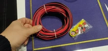 Cable eléctrico de cobre estañado de 2 pines, Cable de extensión de alimentación de larga duración, 300V, PVC, rojo, negro, 18, 20, 22 AWG