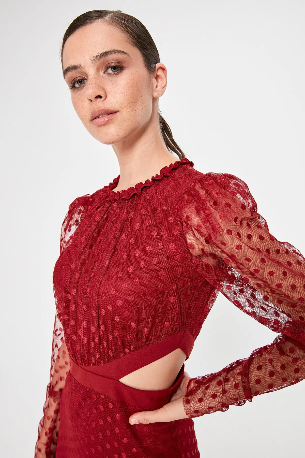 Trendyol/платье в горошек с заниженной талией TPRAW20EL1499|Платья| |