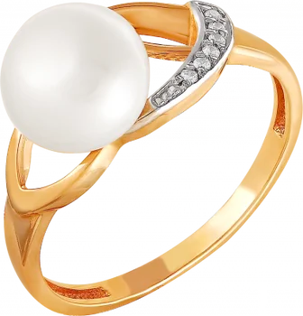 

Примаэксклюзив ring with pearls and cubic zirconia in red gold