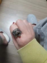 Punk personalidad de los hombres anillo de tigre de los hombres exquisita joyería de titanio anillo de acero (tamaño: 8-11)