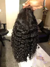 Mishell Rizado corto Bob-pelucas de cabello humano con encaje Frontal 13x4, prearrancado, para mujeres negras, peluca Virgin con ondas de agua profunda