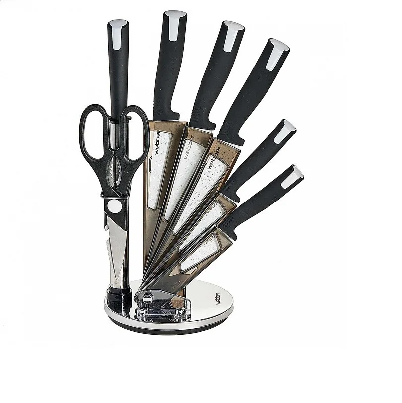 7-piece kitchen knife set on acrylic rotating stand BE-2261N Ceramic khife supplies knives with utensils Accessories Dining Bar Garden Ножи