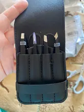 Juego de pinzas profesionales de acero inoxidable para cejas, 6 piezas, herramienta inclinada para el cabello, Clip para ceja, pegatinas con estuche, juego de herramientas de maquillaje