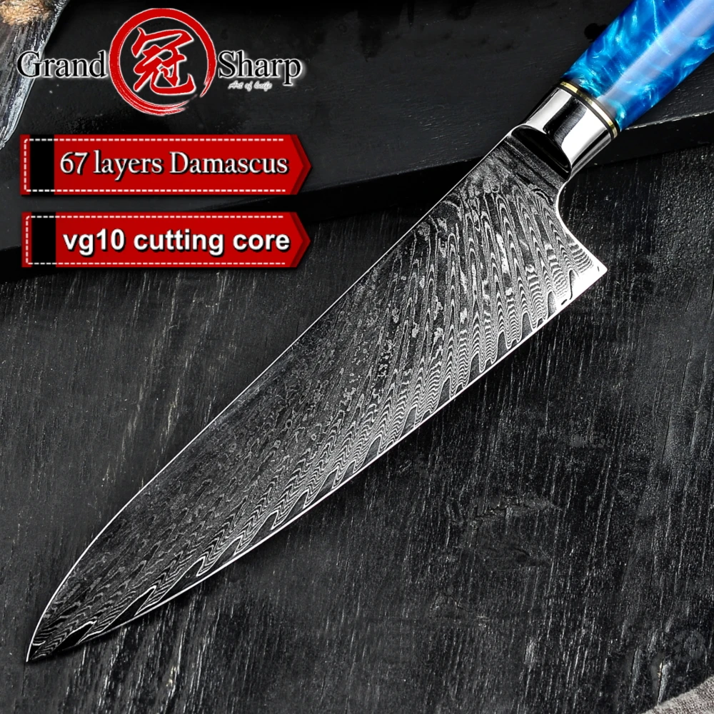 GRANDSHARP 4Pcs Damascus Steak Knife Set 67 Layers vg10 Japanese Damascus  Kitchen Knives Chef's Professional Cooking Tool Gift - AliExpress