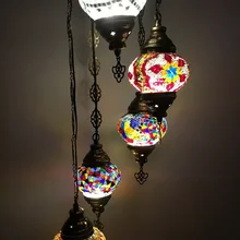 Турецкая мозаичная люстра с 5 шариками разного цвета ручной работы, мозаичная лампа ручной работы, Турецкая люстра с османским дизайном, мозаичная лампа