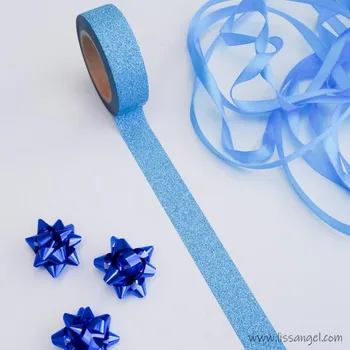 

Sky Blue Washi Tape with Glitter