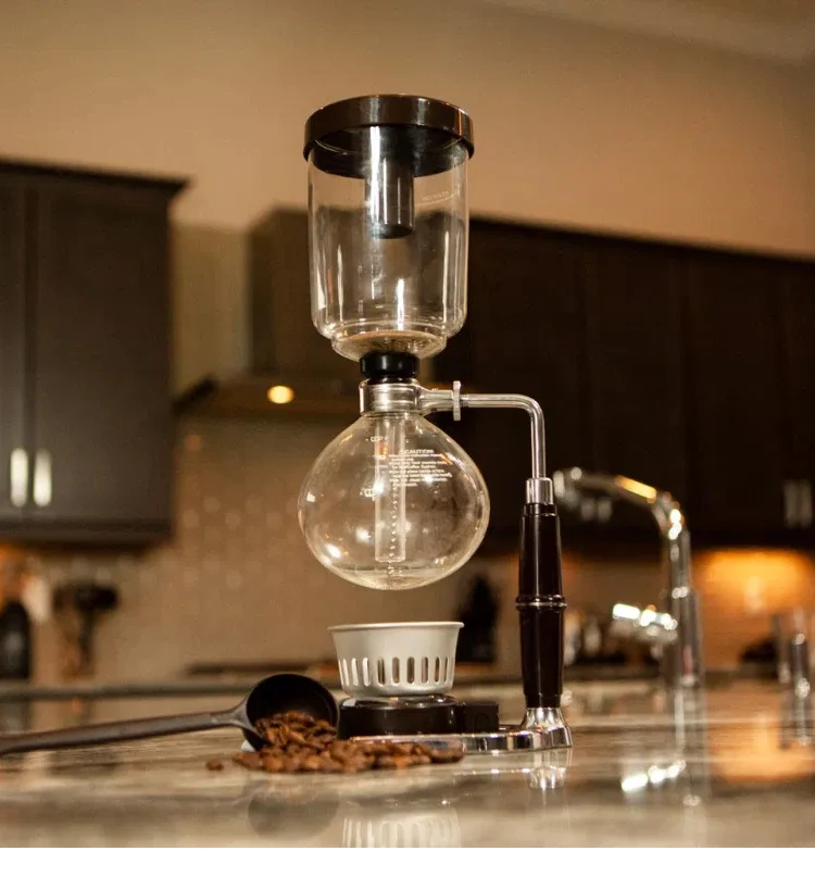  Japanese Style Siphon Coffee Maker Tea Siphon Pot Vacuum  Coffeemaker Glass Type Coffee Machine Filter Kahve Makinas 3cup 5cup  (3cup): Home & Kitchen