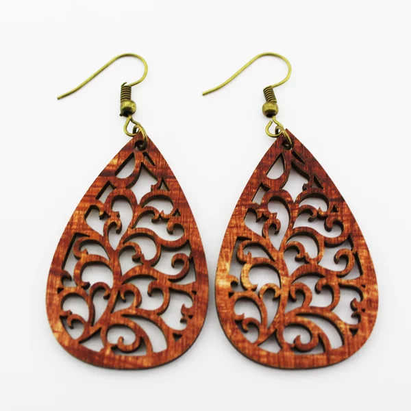 

New Design Wood Earrings Fashion Woman Earrings Girls Pop Jewelry National Gifts
