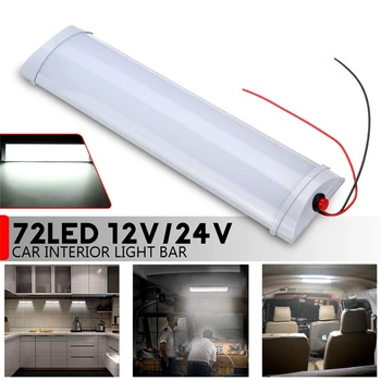 

Car Interior Led Light Bar 10W 72 LED White Light Tube with Switch for Van Lorry Truck RV for Camper Boat Indoor ceiling light