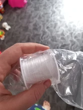 Cordón de hilo de poliéster elástico transparente con cuentas para fabricación de joyas