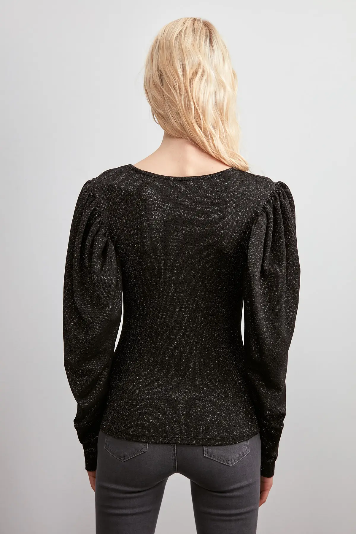 Trendyol Серебристая трикотажная блузка TWOSS20BZ0106