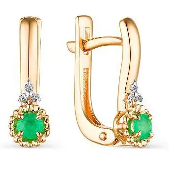

Alcor earrings with emeralds and diamonds in red gold