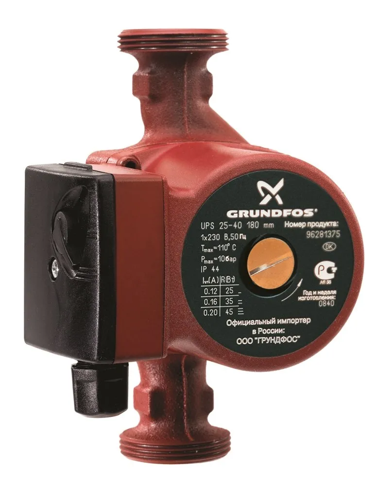 Циркуляционный насос Grundfos UPS 25-40 1x230 В монтажная длина 180мм для отопления и гвс |