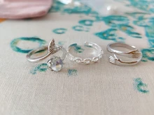 Anillo ajustable con forma de luna y cola de Plata de Ley 925 auténtica para mujer, joyería fina con personalidad, accesorios elegantes para fiesta