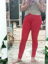 Pantalones de lápiz elásticos de Otoño de color caramelo de cintura media con cremallera ajuste delgado de Jean femenino 2018 de moda Pantalones largos