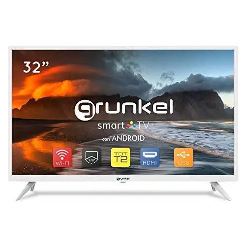 Grunkel - LED-3220BLANCOSMT - Televisor LED Smart TV, Wi-Fi, Panel HD Readyy TDT Alta Definición - 32 Pulgadas - Blanco