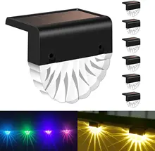 

Solar Fence Lights Outdoor Waterproof Color Glow And Warm White Acrylic Led Powered Deck Post Cap Patio Yard Decorative Lamp