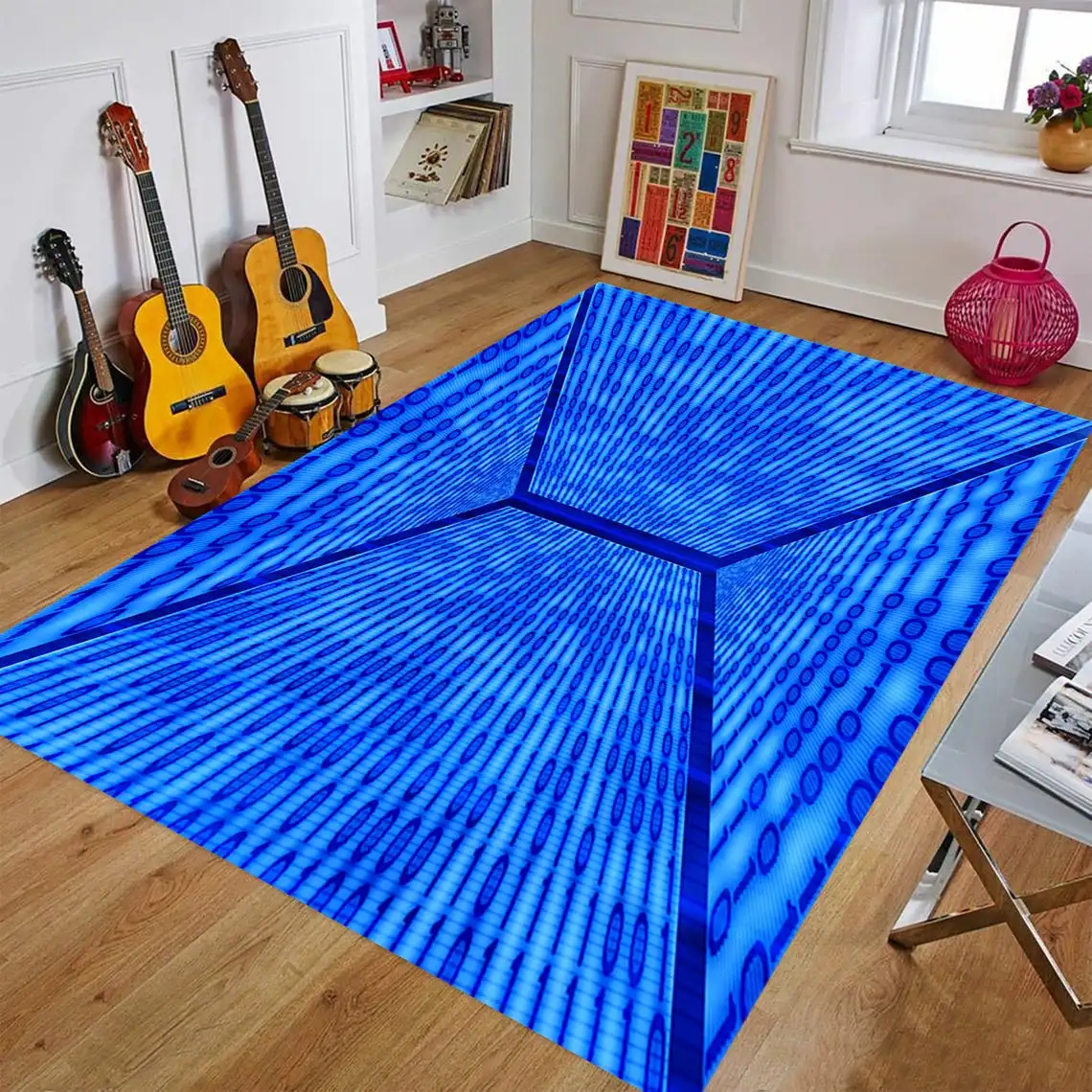 Blue Neon Rug, New Fashion Rugs, Living Room Rug, Modern Life, Home