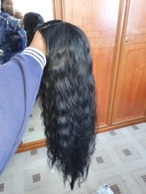 FASHION IDOL-peluca Cosplay de malla con división para mujeres negras, Pelo Rizado largo, 42 pulgadas, Rubio degradado, ONDA DE AGUA, Peluca de pelo sintético falso