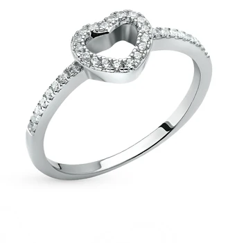 

Silver ring with cubic zirconia sunlight sample 925