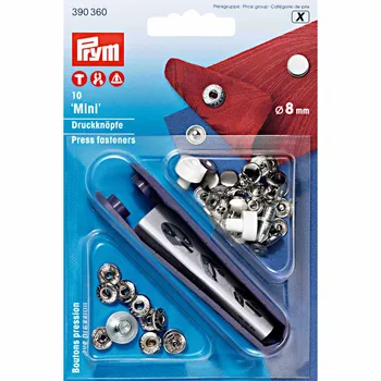 

390360 buttons mini (brass) silver color 8mm Prym