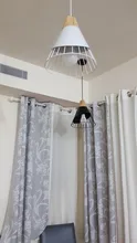 Pendant-Lamp Lampshade Led-Bulb Kitchen-Light Wood Bedroom PHYVAL E27 Aluminum Nordic