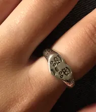 Anillos de Metal de Color plateado para mujer y hombre, joyería de fiesta de Metal Punk, cara llorando, corazón negro abierto redondo diseño de anillos