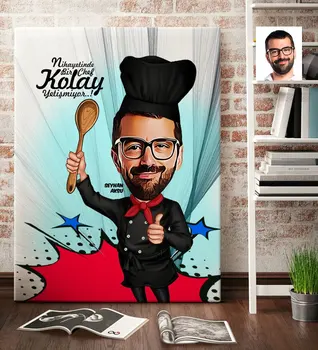 

Personalized Mr Master Chef Cartoon Canvas Table (70x100 cm.) 3