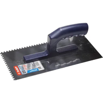 

Trowel plastering BISON 130 in x 280mm, 4x4mm, stainless, plastic handle 0804-04 Pro