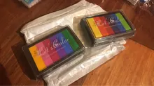 Almohadilla de tinta no tóxica de seguridad, 6 colores, almohadilla de tinta creativa de arco iris, sello de goma a base de aceite para impresión de dedos de niños, regalo artístico para niños