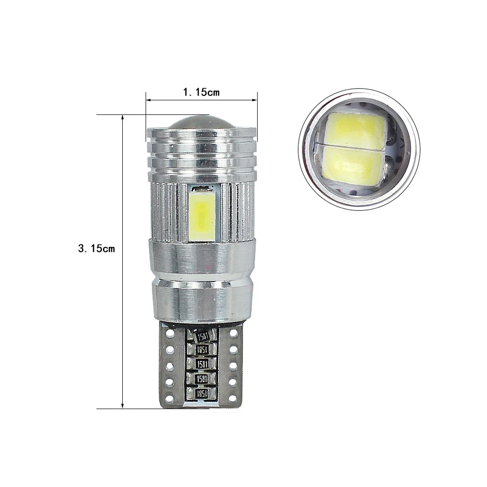 Одна упаковка/десять упаковок T10-5630-6SMD светодиодный автомобильный головной светильник, светильник для номерного знака 12В 3 Вт 6500 К