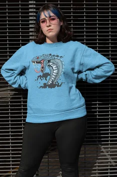 

Angemiel Wear Offensive Blue Color Python Blue Women Sweatshirts