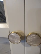 KAK-Ganchos de latón estilo pastoral de pared para colgar ropa, conchas de estilo nórdico para gabinete, perillas de baño, cocina y pasillo, muebles, color dorado