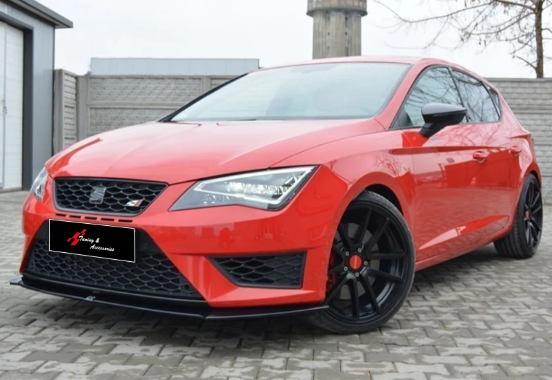 Черное пластиковое переднее пианино для губ Seat Leon 2012-2016 Max |