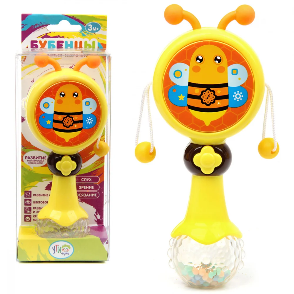 Rattle-drum UTI way &quotBee" with light and sound | Игрушки и хобби