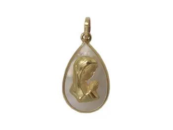 

Medal Virgin nina in 18k yellow gold and pearl communion