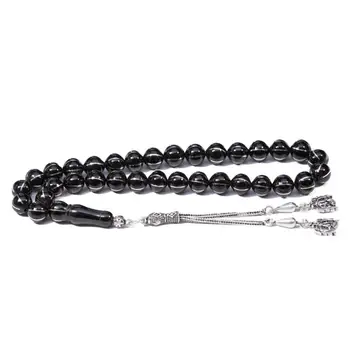 

Semi Fission Inlaid Jet Rosary (Tasbih) Fashion Turkish Premium Quality Handmade Jawelery