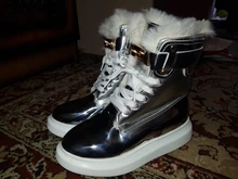 Ankle-Boots Sneakers Warm-Shoes High-Top Women Winter Short Black/sliver LEOSOXS No 