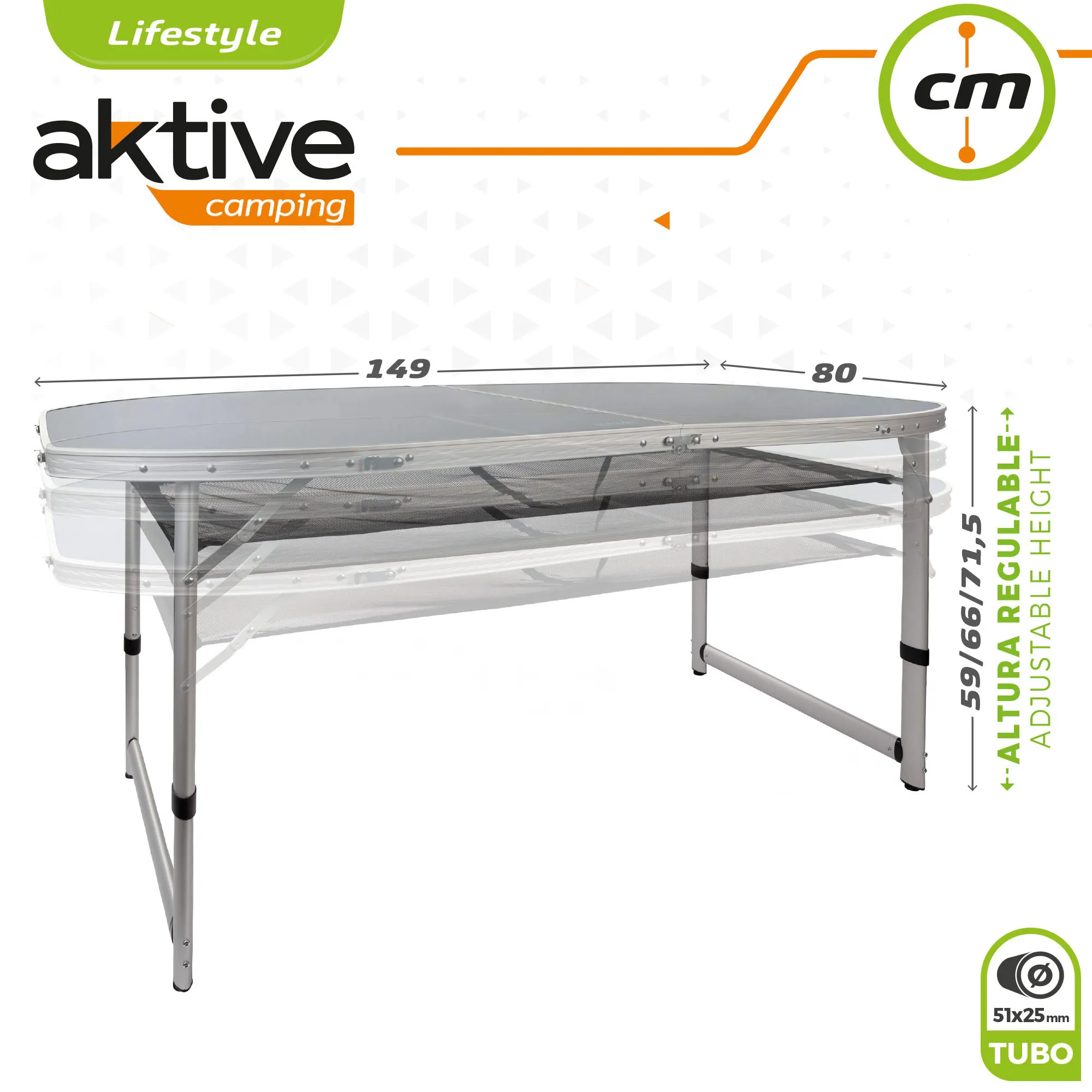 Aktive 52892 - Mesa plegable y portátil para camping con sillas