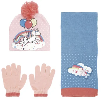 

Set Hat Gloves Unicorn Scarf