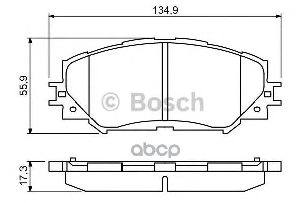 Колодки Тормозные Дисковые Toyota Auris 1.4-1.6 07-/Corolla 1.4 07-/Rav 4 06- Передние Bosch арт. 0986494240