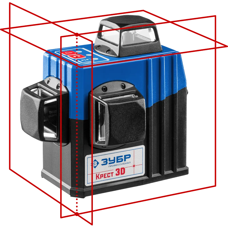 34908 ЗУБР КРЕСТ 3D нивелир лазерный 3х360°, 20 м/70 м, точн.+/-0,3 мм/м