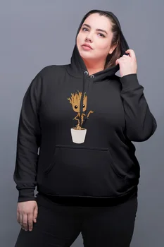 

Angemiel Wear Recommendation Giving Groot Black Women Hooded Sweatshirt