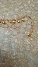 Tobillera con cadena metálica dorada para mujer, cadena para tobillo con borla, campanas cadena con sonido, pulsera para tobillo, joyería para pie, 2017
